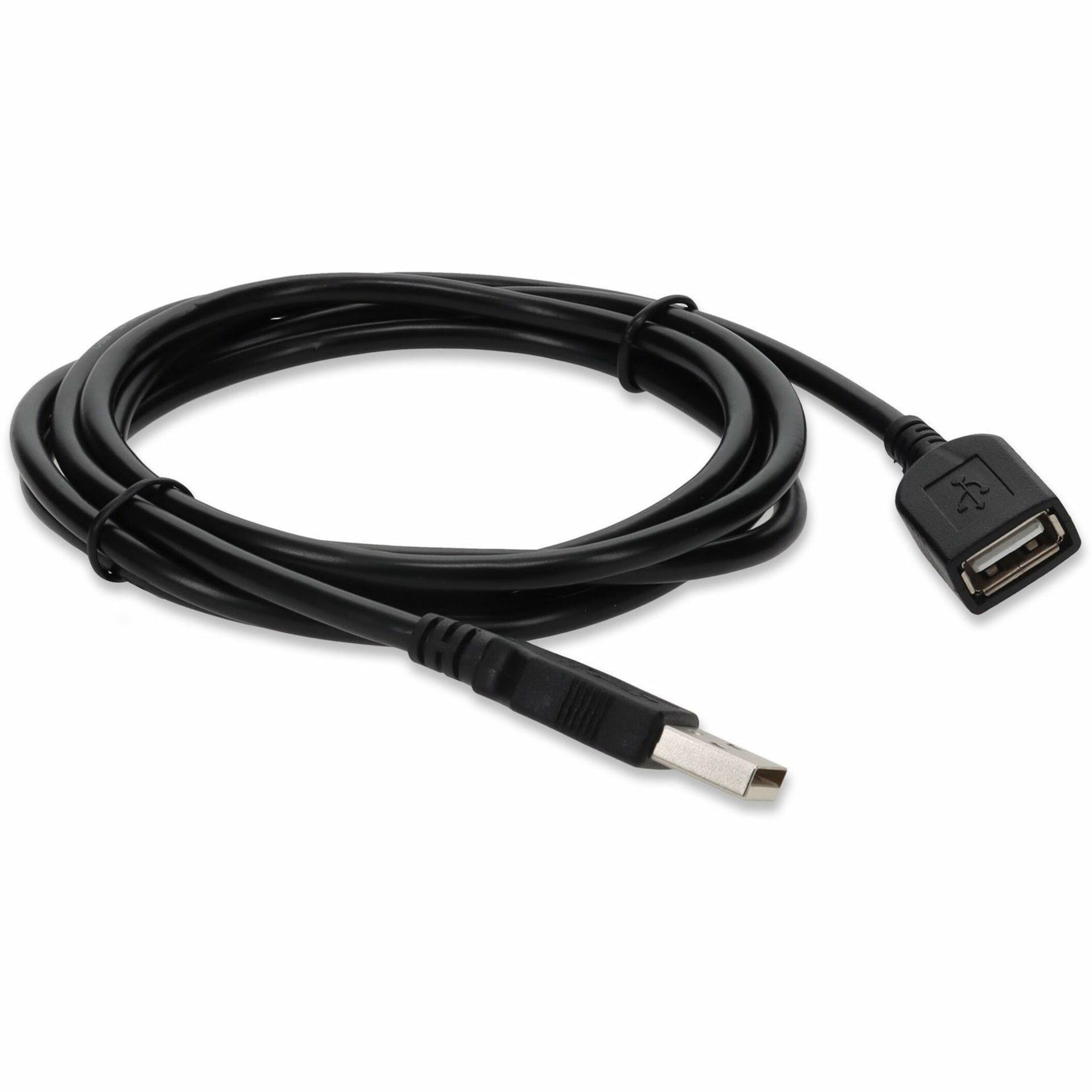 AddOn USBEXTAA6 6ft USB 2.0 A to A Extension Cable - Male to Female, Black