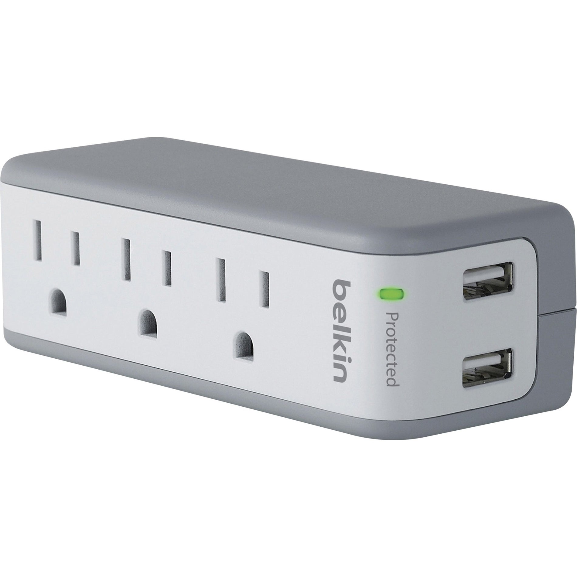 Belkin BST300BG 3-Outlet Mini Surge Protector with USB Ports (2.1 AMP), Compact Design, Lifetime Warranty [Discontinued]