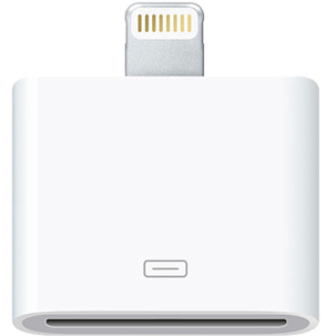 4XEM 4XIPHONE5ADAPT White 8-Pin To 30-Pin Adapter, Data Transfer Adapter for iPhones, iPods, iPads