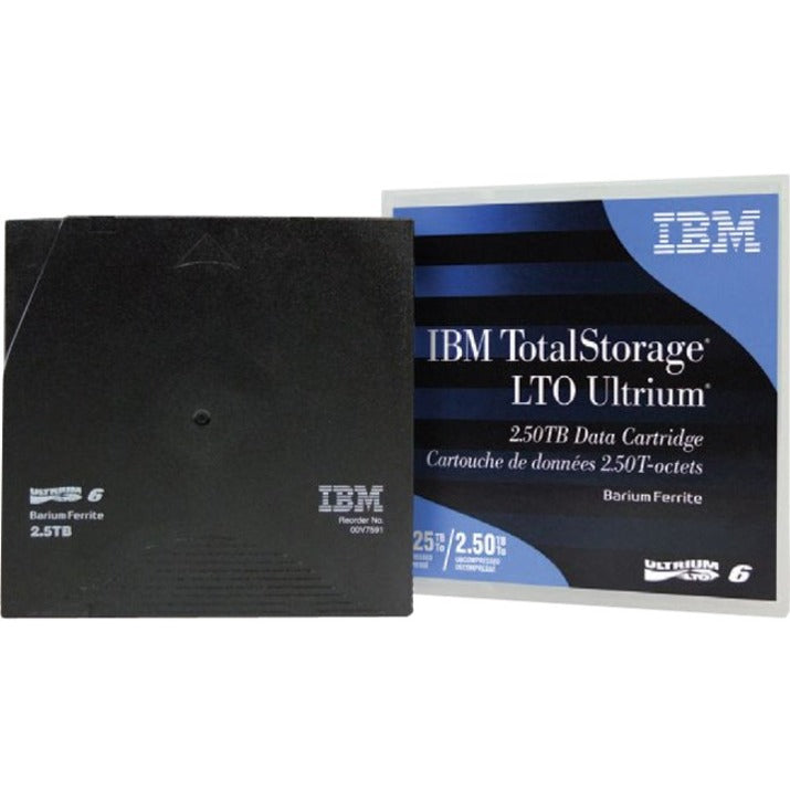 IBM 00V7590 LTO Ultrium 6 Data Cartridge, 2.5TB Native/6.25TB Compressed Storage Capacity, 160MB/s Transfer Rate