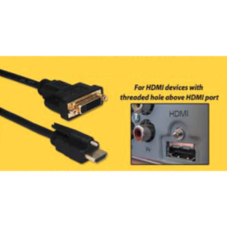 QVS HDVISX-1M 1-Meter DVI Female to Locking HDMI Male Adaptor, Molded, Copper Conductor, 3.28 ft Cable Length