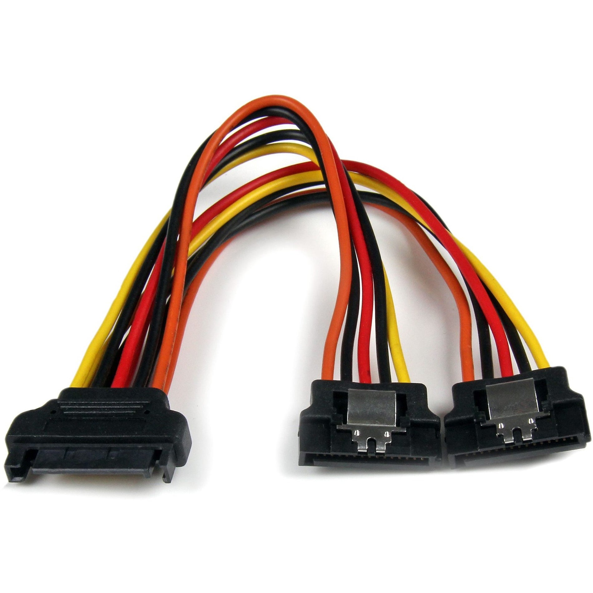 StarTech.com PYO2LSATA 6in Latching SATA Power Y Splitter Cable Adapter - M/F, Lifetime Warranty, RoHS Certified