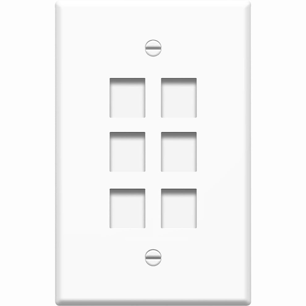 4XEM 4XFP06KYWH 6 Port Ethernet Wall Plate, White