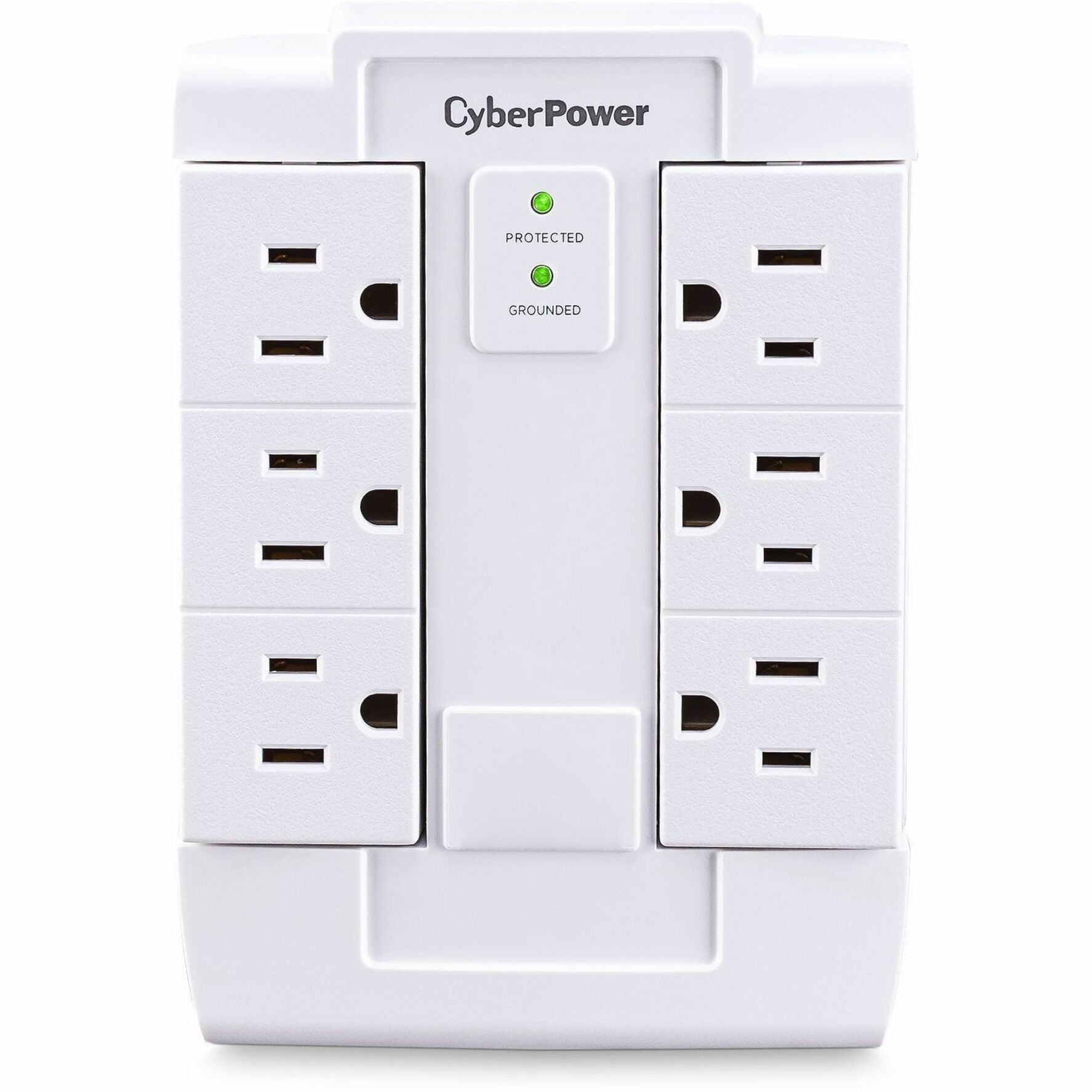 CyberPower CSB600WS Essential 6-Outlets Surge Suppressor Wall Tap and Swivel Outputs, 900 J Protection