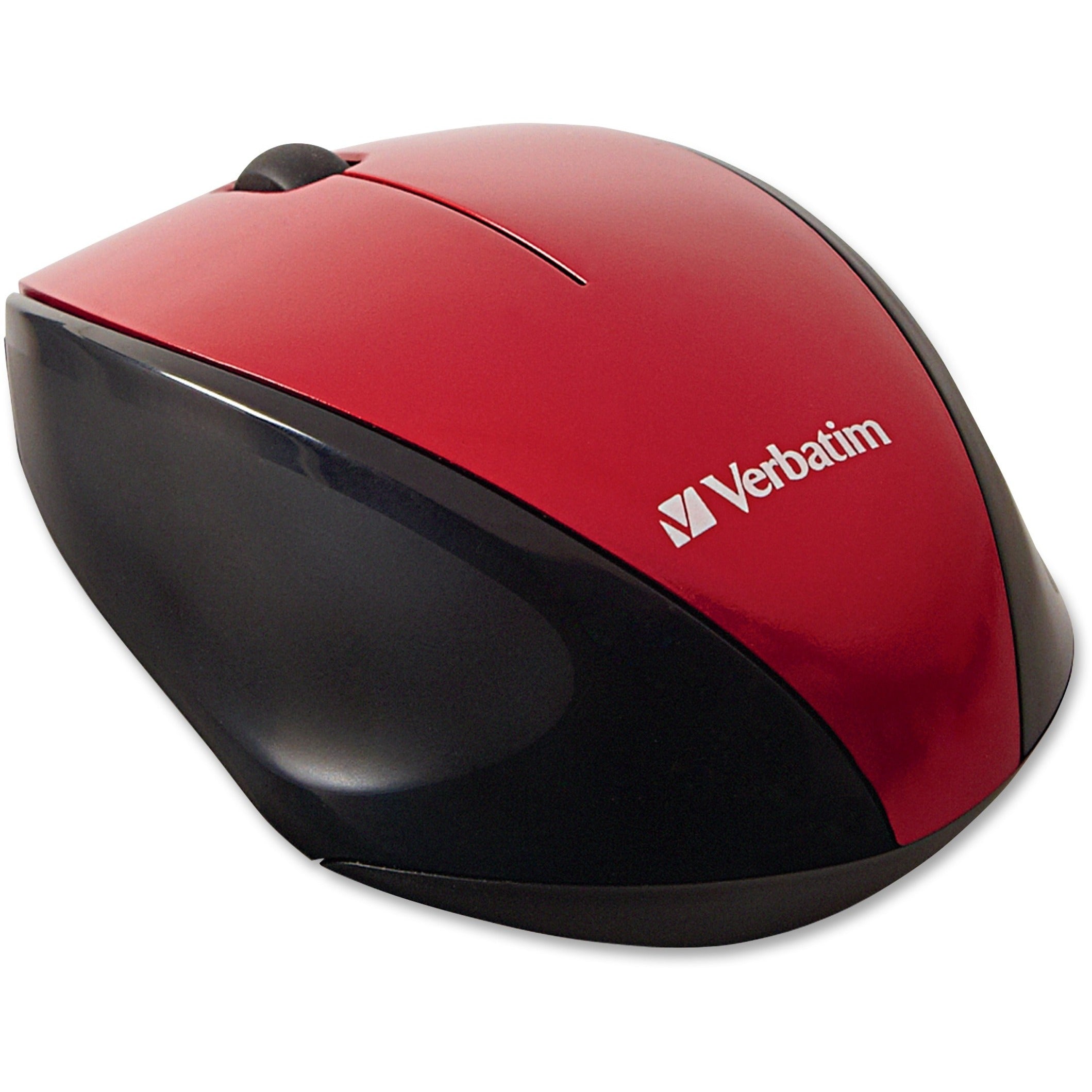 Verbatim 97995 Wireless Multi-trac LED Optical Mouse, Red - Comfort Grip, Ergonomic, Contour