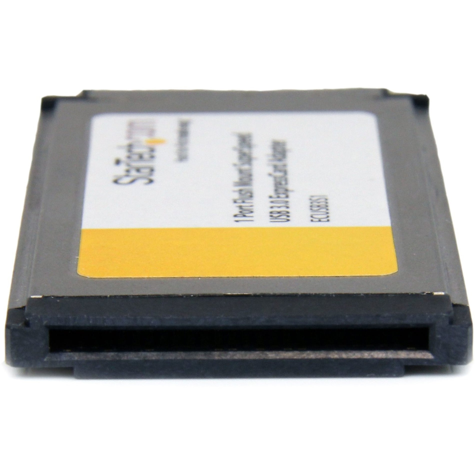 StarTech.com ECUSB3S11 1 Port Flush Mount ExpressCard SuperSpeed USB 3.0 Card Adapter, Plug-in Module, Silver, Black
