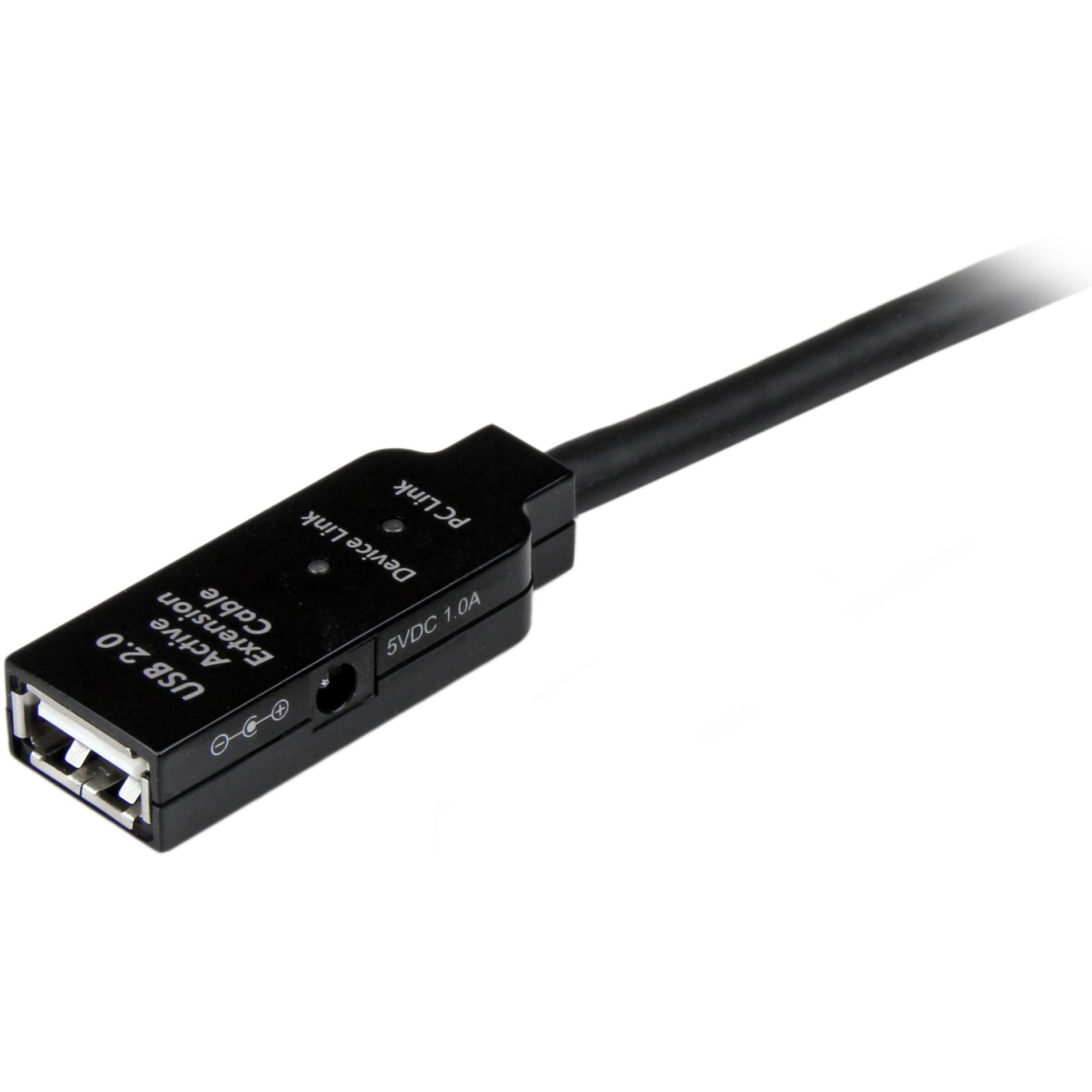 StarTech.com USB2AAEXT15M 15m USB 2.0 Active Extension Cable - M/F, 49.21 ft Data Transfer Cable, 480 Mbit/s, Black