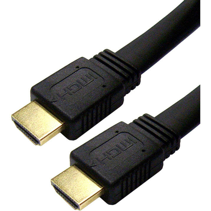 4XEM 4XHDMIFLAT3FT Flat HDMI Cable, 3 ft, Gold-Plated Connectors, Shielded, Black