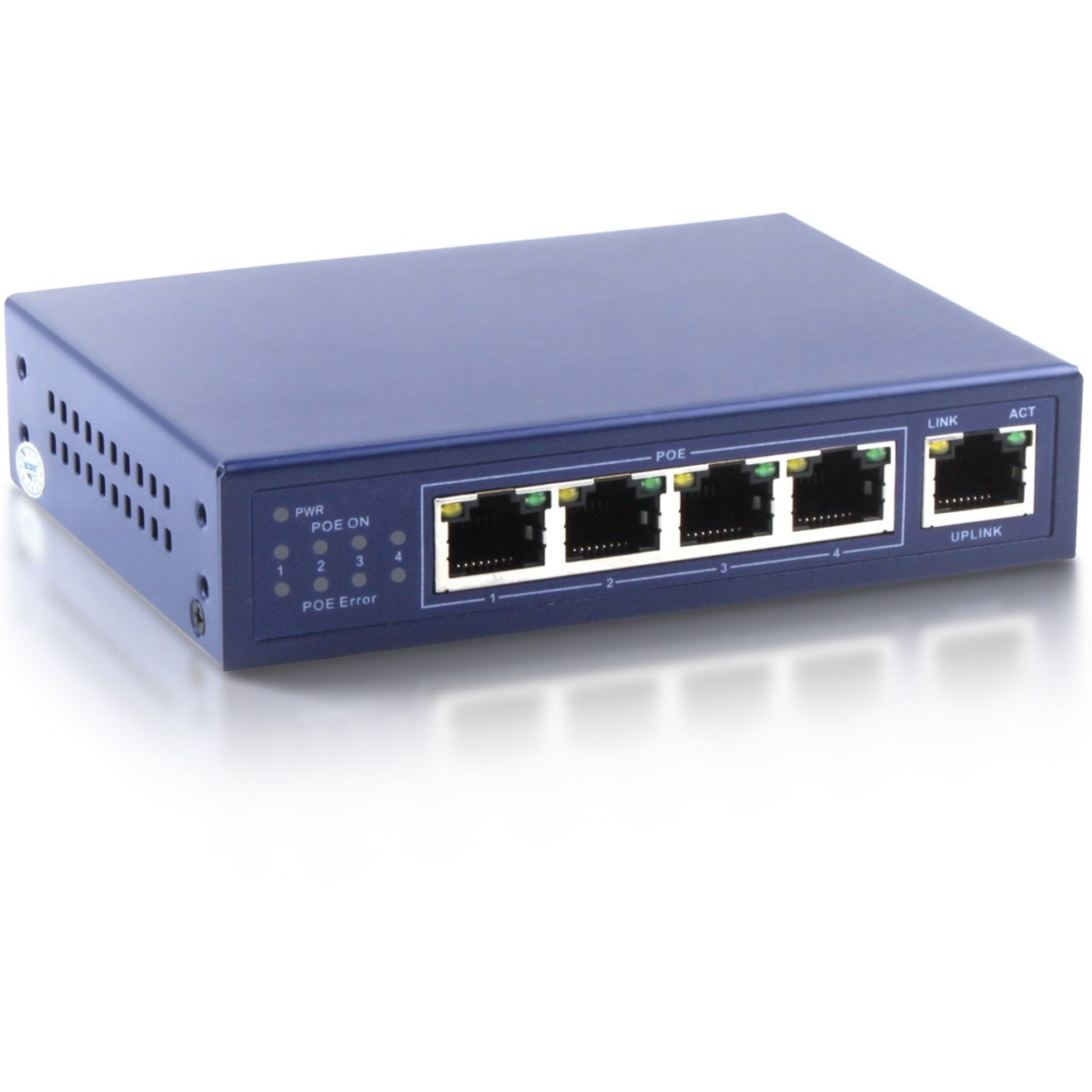 4XEM 4XLS5004P 4-Port PoE Switch, 10/100Mbps Ethernet, Power Supply, Fast Ethernet Network