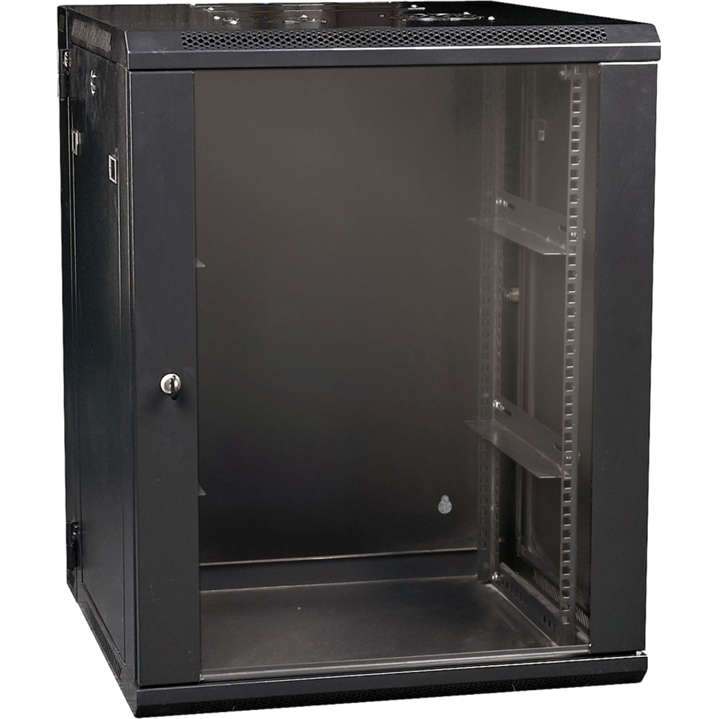 4XEM 4XRACK15U 15U Wall Mounted Server Cabinet, Patch Panel, LAN Switch, Server, Black