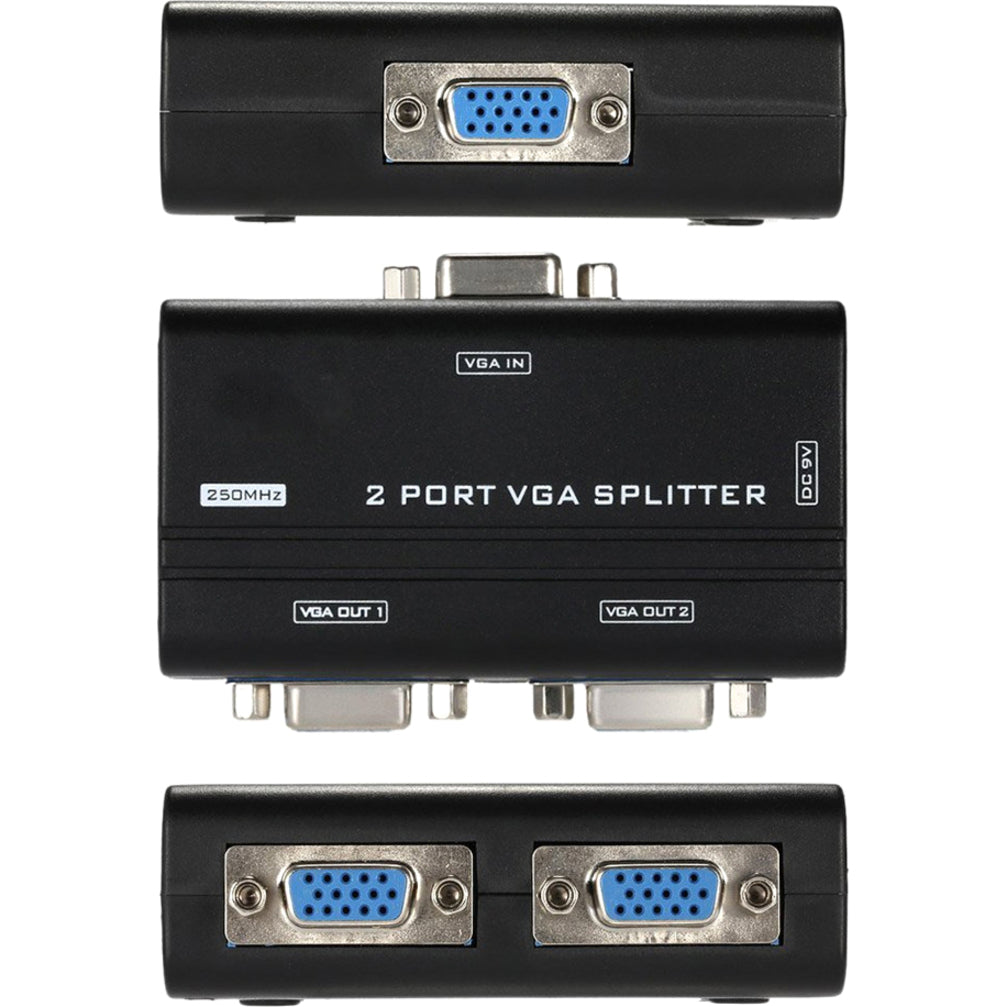 4XEM 4XVGASP2502 2 Port VGA Splitter, Resolutions up to 1920 x 1440, Easy Installation