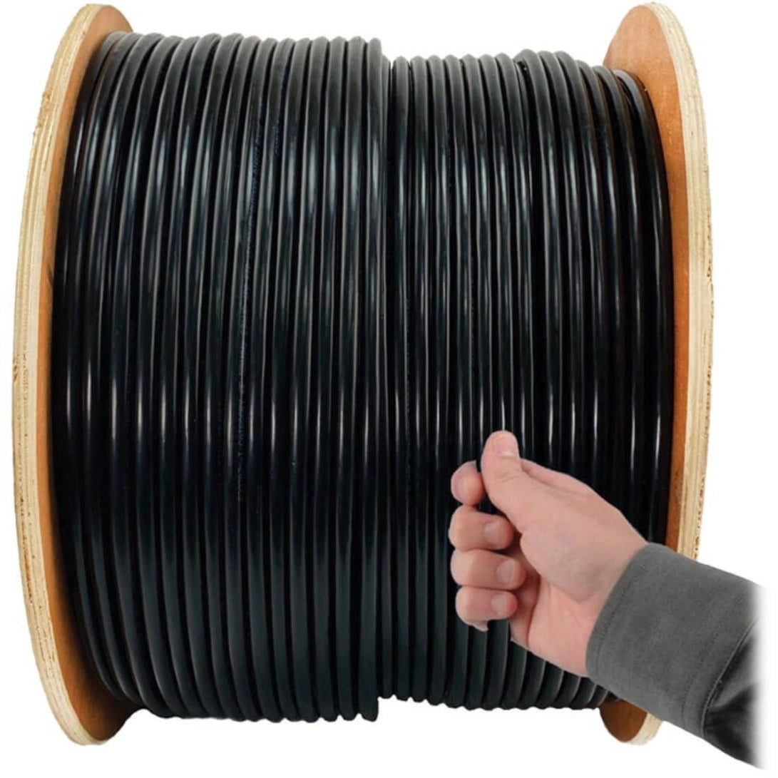 Tripp Lite N022-01K-BK Cat5e 350 MHz Bulk Solid-Core PVC Cable, Black, 1000 ft