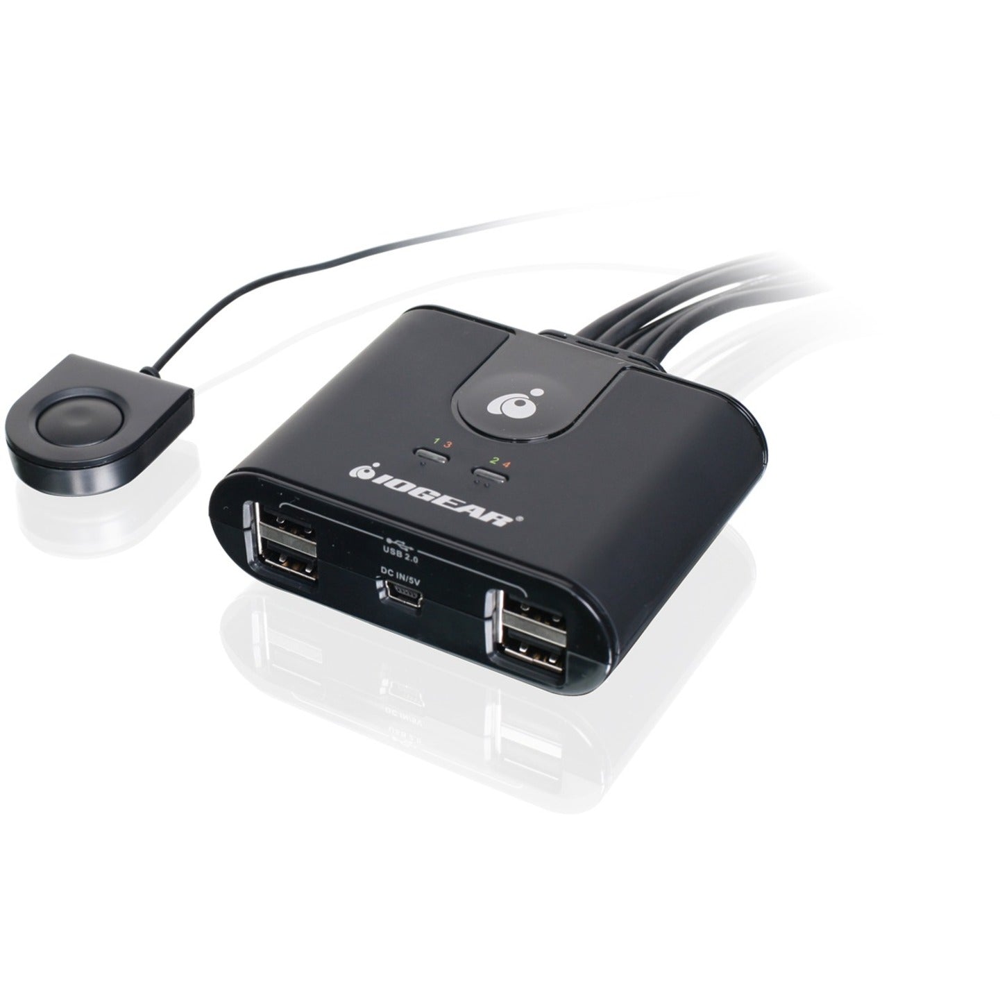 IOGEAR GUS404 4x4 USB 2.0 Peripheral Sharing Switch, 4 USB Ports, PC/Mac Compatible