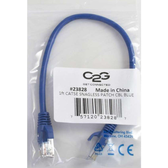 C2G 00400 35 ft Cat5e Snagless UTP Network Patch Cable, Blue - Lifetime Warranty, China Origin