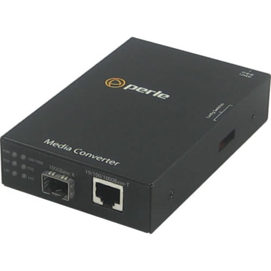 Perle 05090750 S-1110-SFP-XT 10/100/1000 to Fiber Industrial Temperature Media Converter, Gigabit Ethernet, 328.08 ft Distance Supported