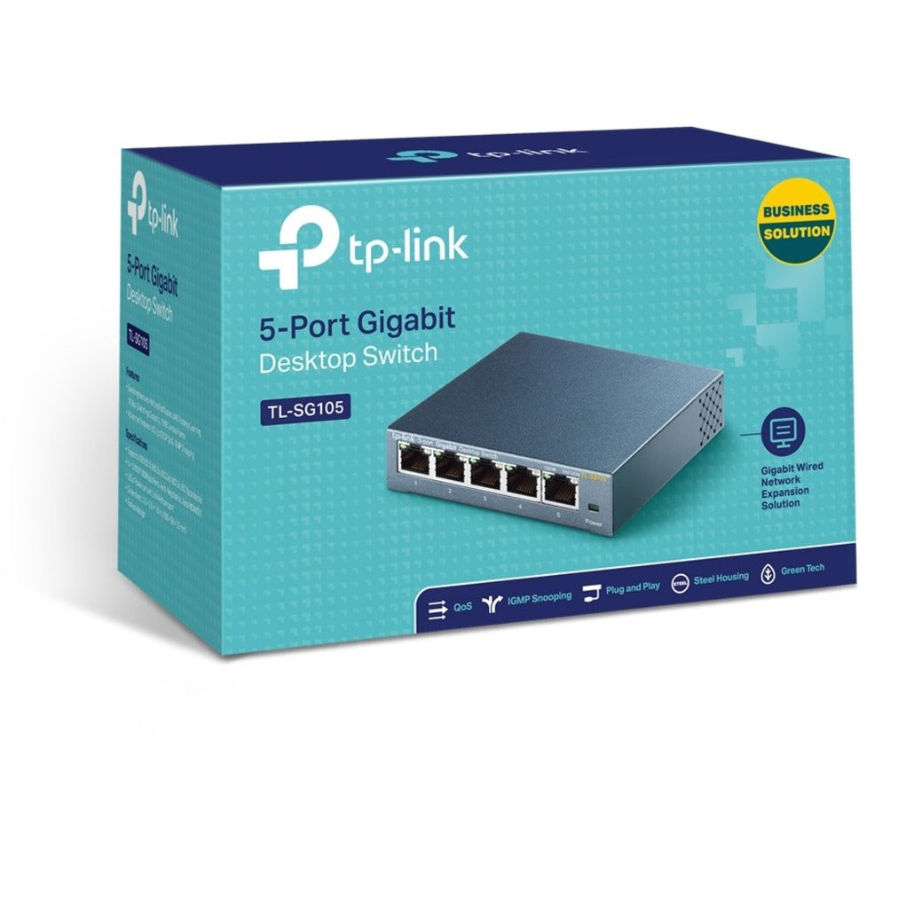 TP-Link TL-SG105 5-Port Gigabit Desktop Switch, Fast and Reliable Network Connectivity