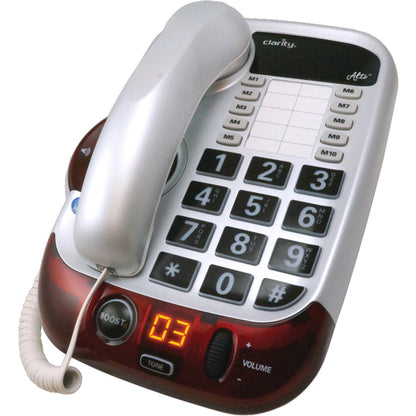 Front view of Clarity Alto phone showing large keypad, digital display, and volume controls-alternate-image1