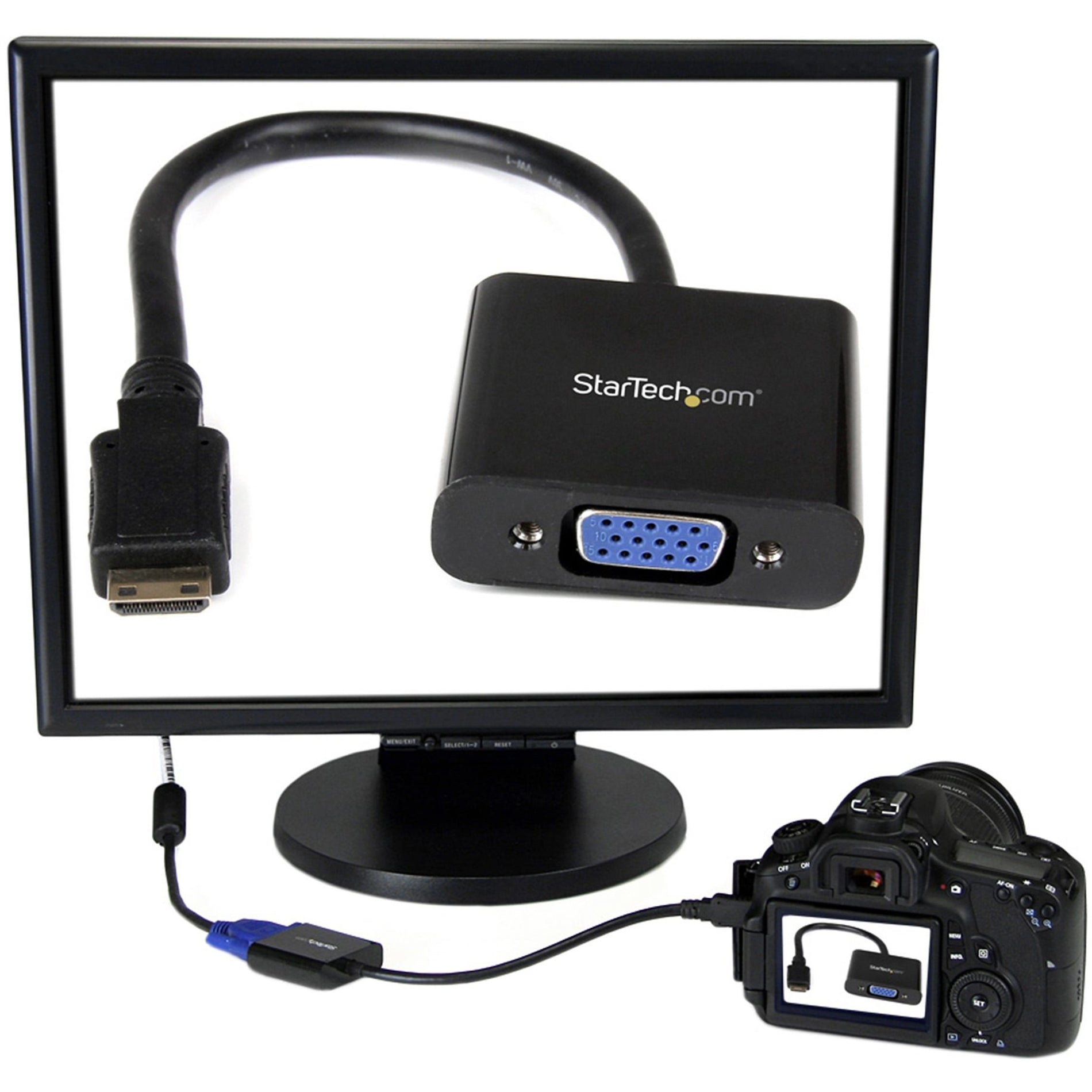 StarTech.com MNHD2VGAE2 HDMI/VGA Video Cable Adapter, Mini HDMI to VGA Converter for Digital Still Camera / Video Camera - 1920x1200