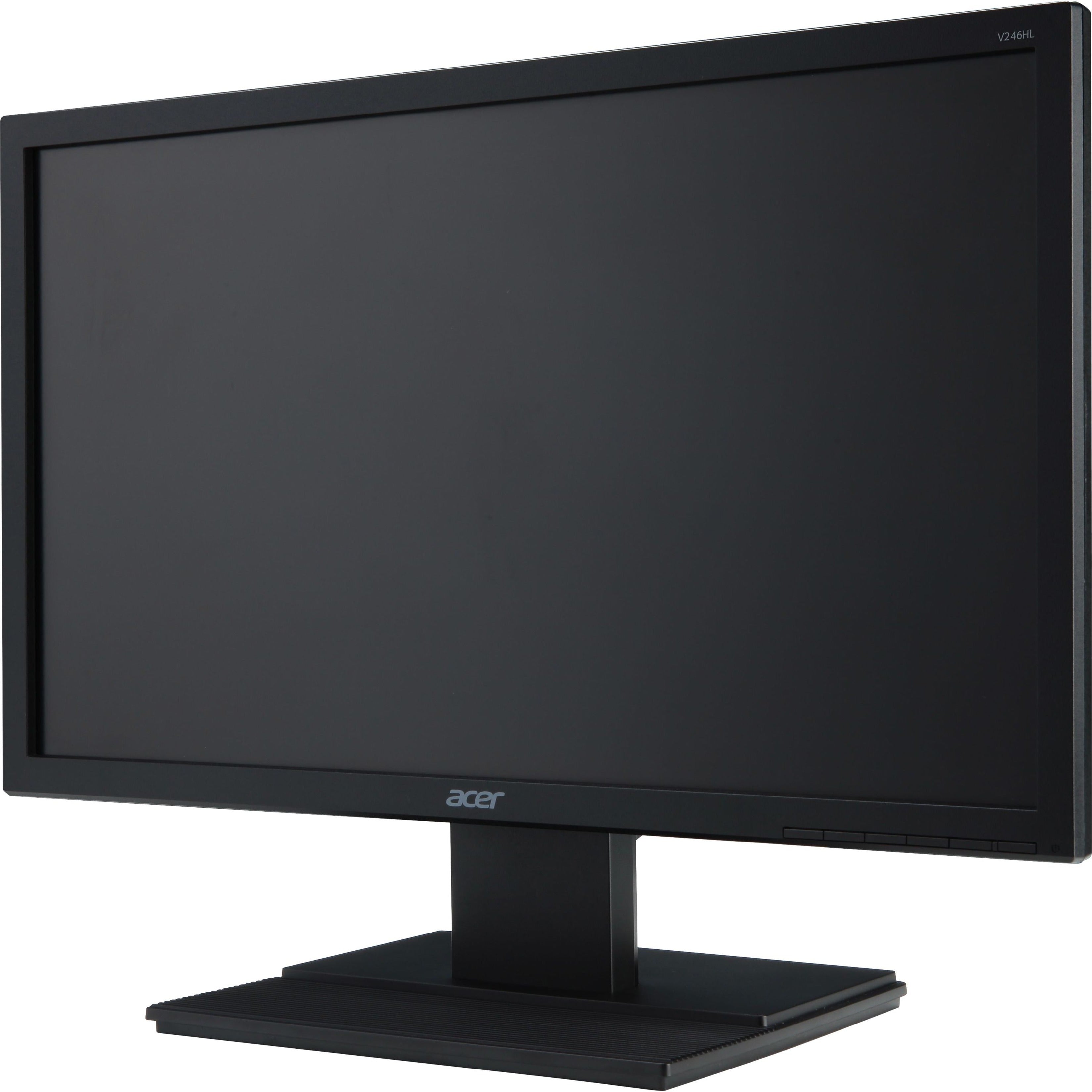Acer UM.FV6AA.004 V246HL Widescreen LCD Monitor, Full HD, 24, 5ms, 100,000,000:1 Contrast Ratio, 250 Nit Brightness