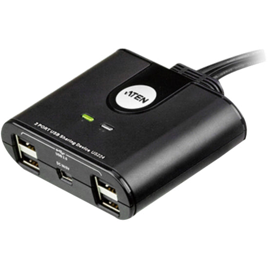 ATEN US224 2-Port USB Peripheral Sharing Device, Share Hub for 4 Computers