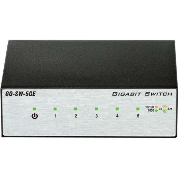 D-Link GO-SW-5GE 5-Port Gigabit Unmanaged Metal Desktop Switch, Energy Star Certified, 3 Year Warranty