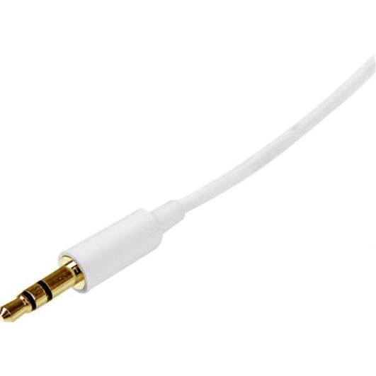 StarTech.com MU1MMMSWH 1m White Slim 3.5mm Stereo Audio Cable - Male to Male, Molded, Copper Conductor, Mini-phone, 3.28 ft
