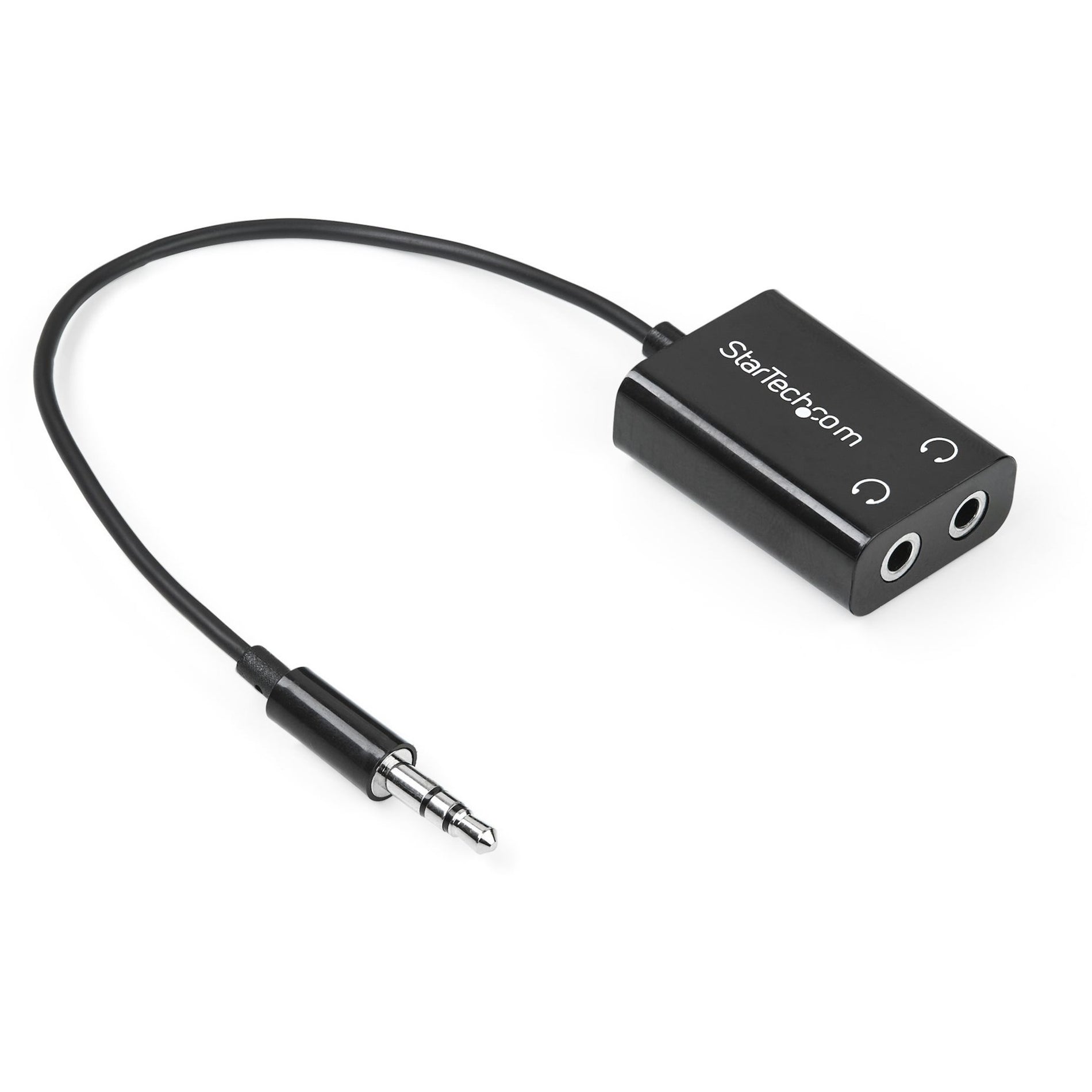 StarTech.com MUY1MFFADP Mini-Phone Splitter Audio Cable, 3.5mm Male to 2x 3.5mm Female, Black