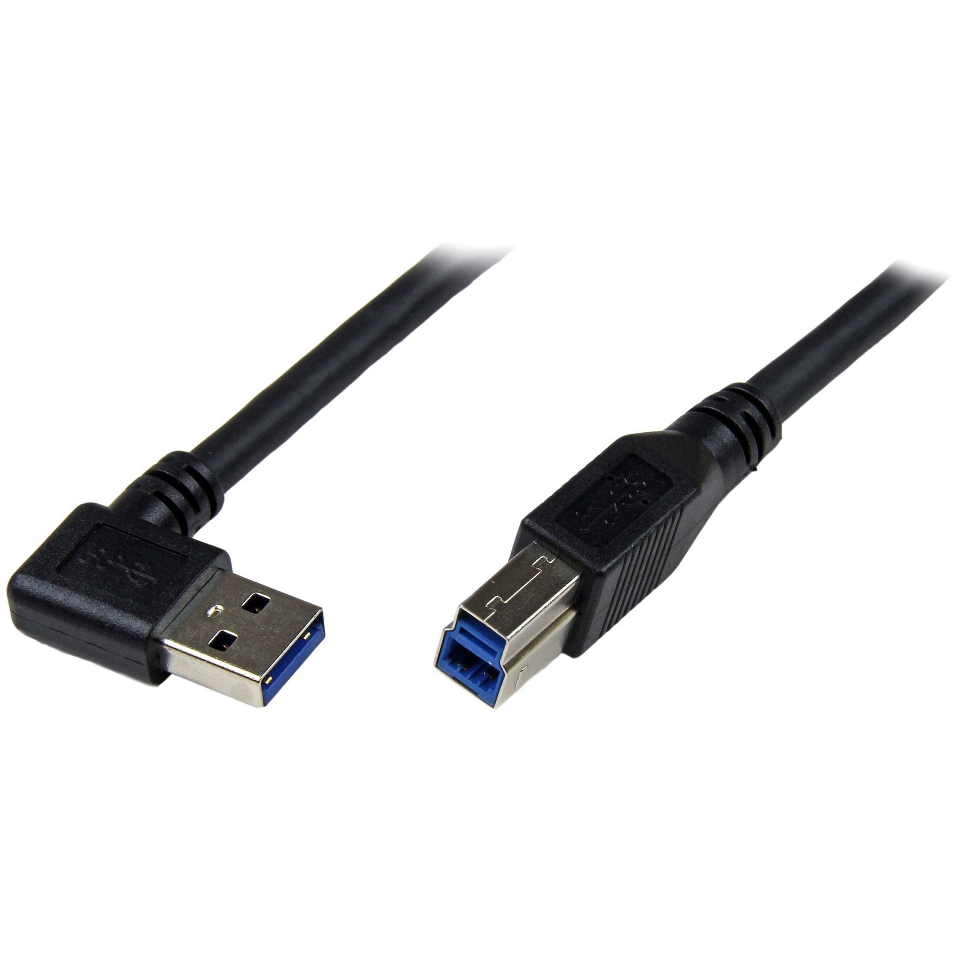 StarTech.com USB3SAB1MRA 1m Black SuperSpeed USB 3.0 Cable - Right Angle A to B, High-Speed Data Transfer