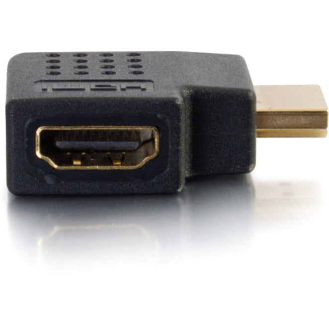 C2G 43290 Right Angle HDMI Adapter - Right Exit, Gold Plated, Black