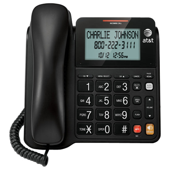 AT&T CL2940 Corded Telephone with Caller ID/Call Waiting, Black - Hands-free, Speed Dial, Power Failure Protection