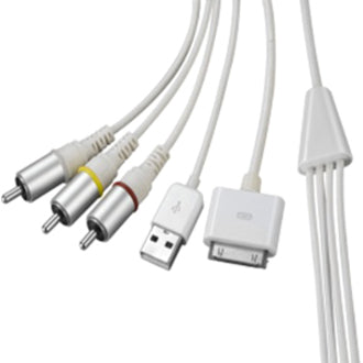 4XEM 4X30PINAV 30-Pin To RCA Audio Cable, USB Charging for iPhone/iPod/iPad, 5.91 ft