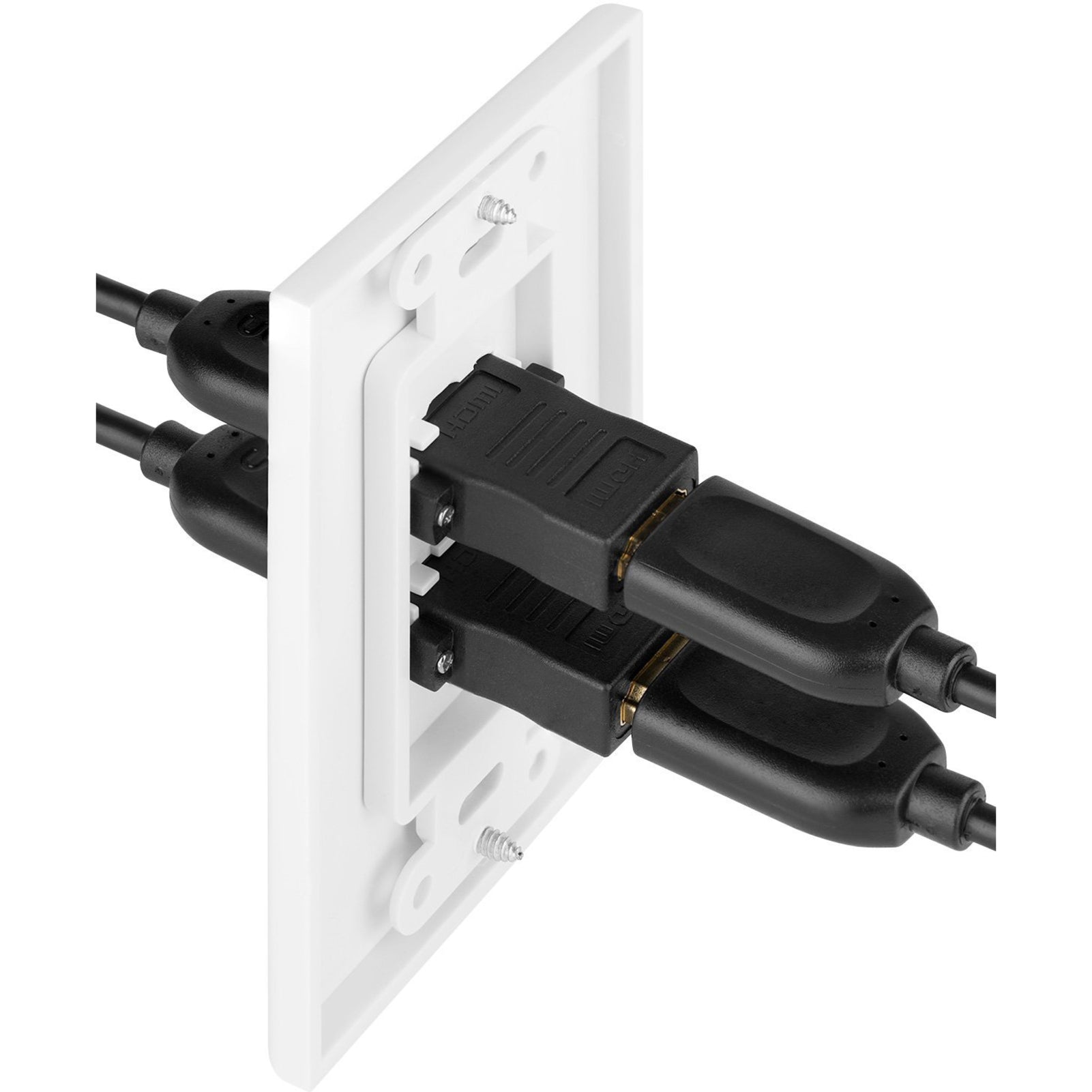 4XEM 4XWALLHDMI2 2 Port Female HDMI Wall Plate, Designed for Secure and Easy HDMI Connections