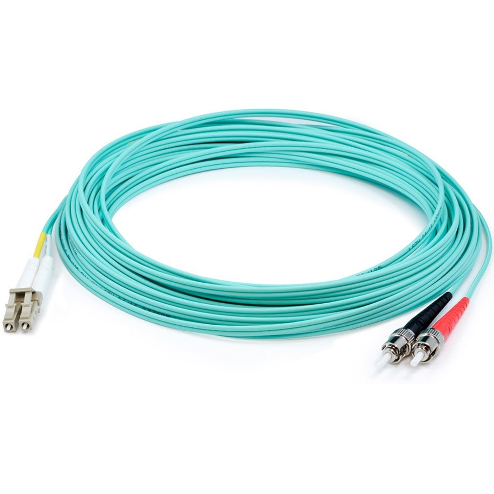 AddOn ADD-ST-LC-1M5OM4 1m LOMM OM4 Fiber Optic Male ST/LC 50/125 Duplex Aqua Cable, 3 Year Warranty, RoHS Certified