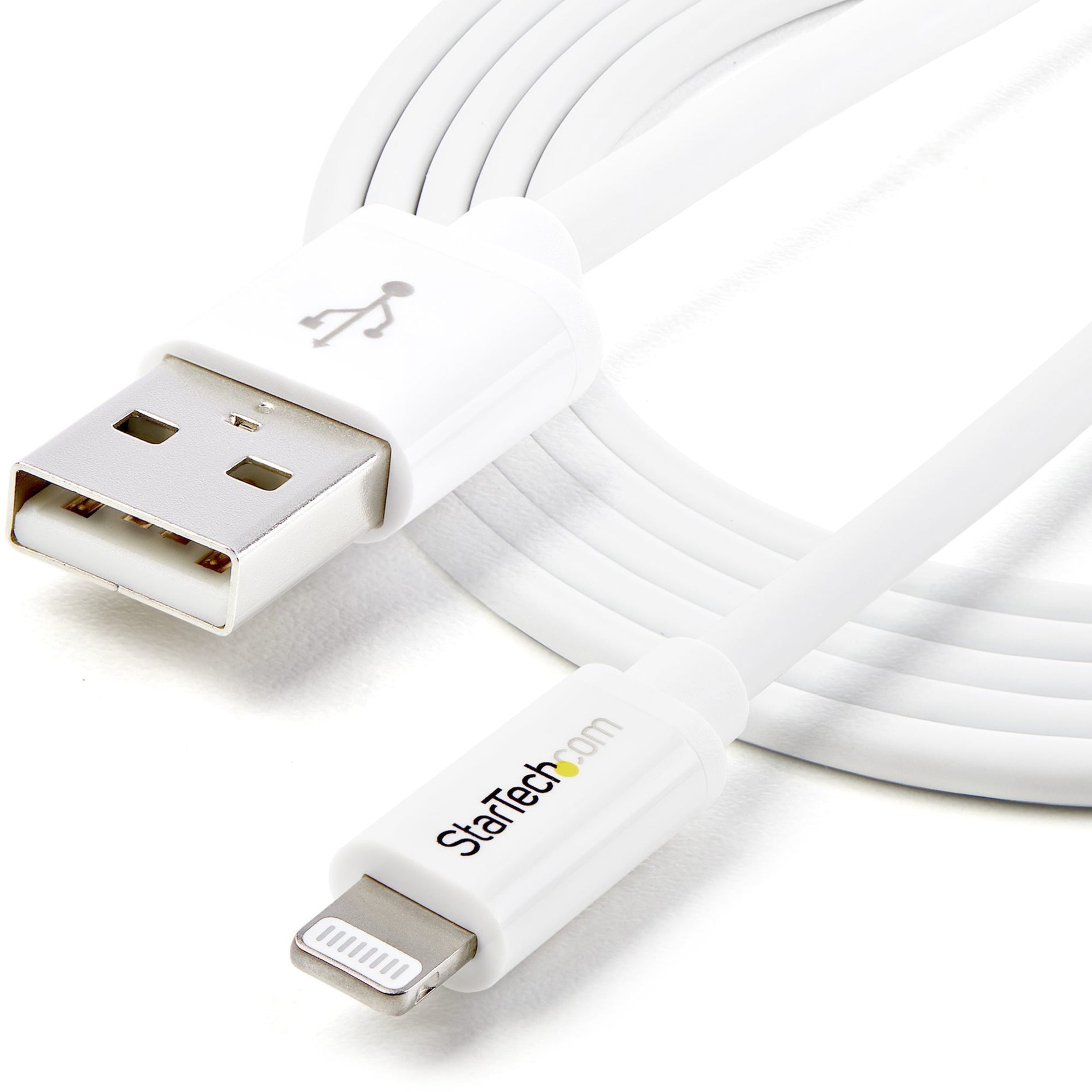 StarTech.com USBLT2MW Sync/Charge Lightning/USB Data Transfer Cable, 6ft Long White Apple-Compatible Cable