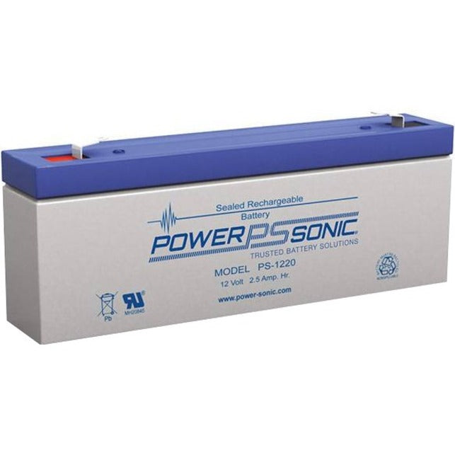 Power Sonic 1200202602 PS-1220 Battery, 12V DC, 2500mAh, Lead Acid, Rechargeable