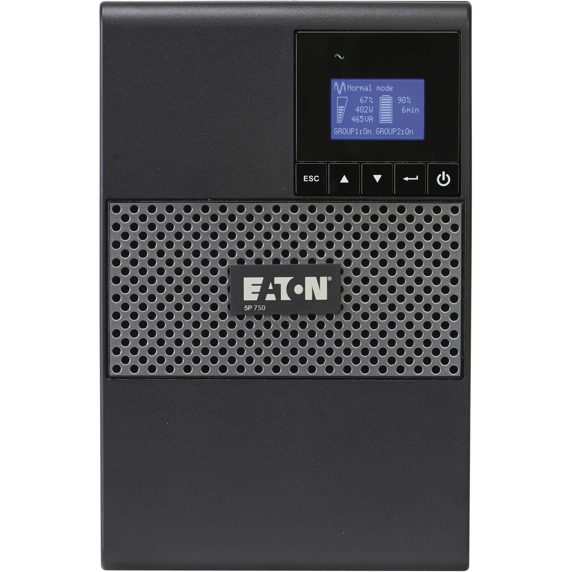 Eaton 5P750 5P Tower UPS, 750VA 600W 120V Line-Interactive UPS, 8x 5-15R Outlets, True Sine Wave