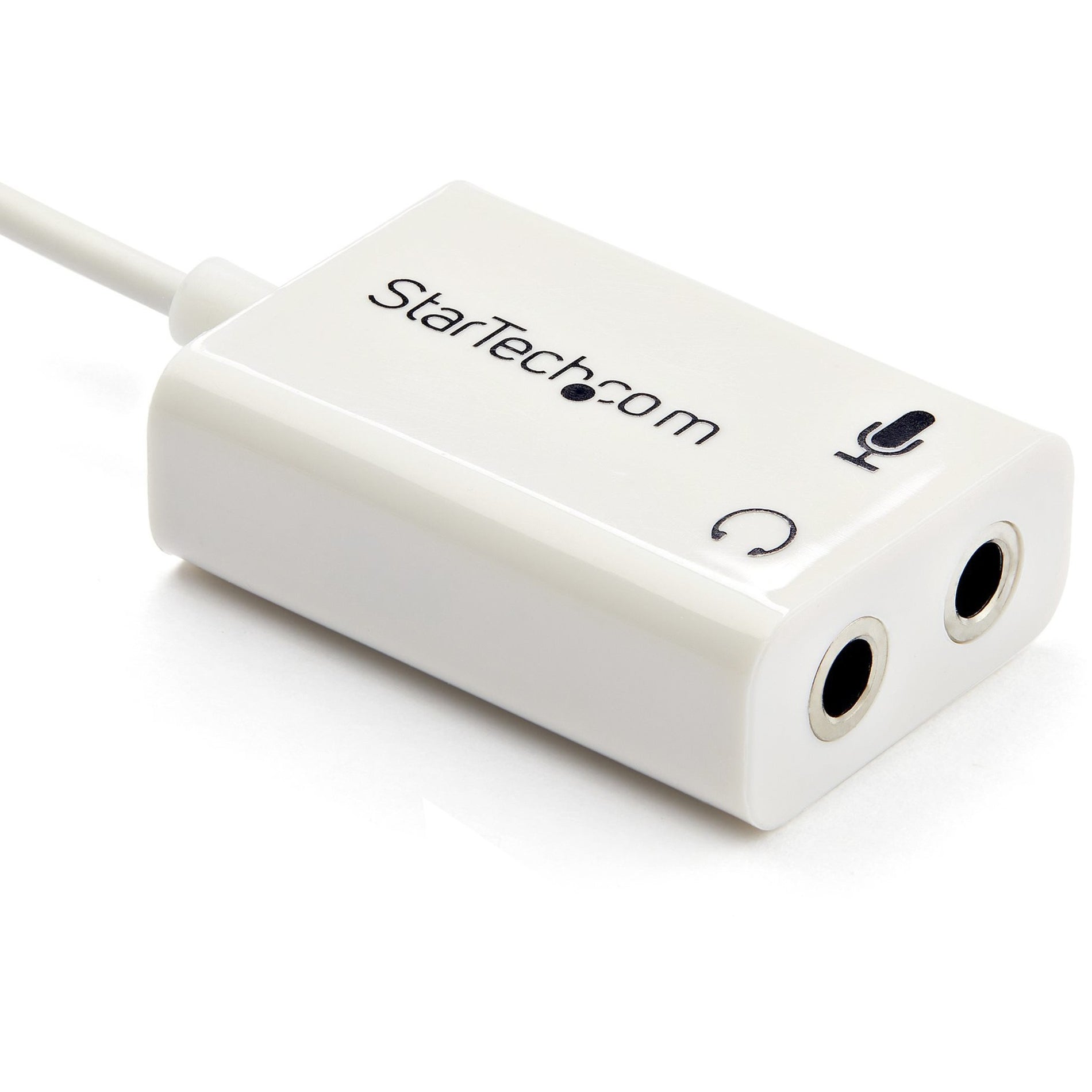 StarTech.com MUYHSMFFADW 3.5mm 4 Position to 2x 3 Position 3.5mm Headset Splitter Adapter - White, M/F
