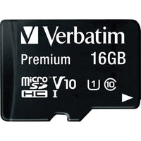 Verbatim 16GB Premium microSDHC Memory Card with Adapter, UHS-I Class 10 (44082) Main image