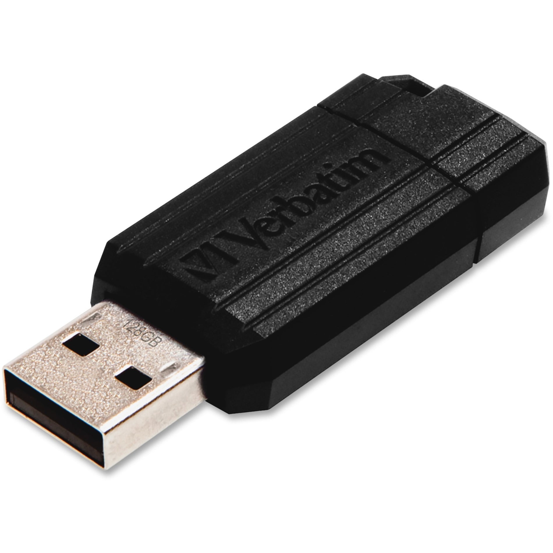 Microban 49071 PinStripe 128GB USB Flash Drive, Lightweight, Password Protection, Retractable