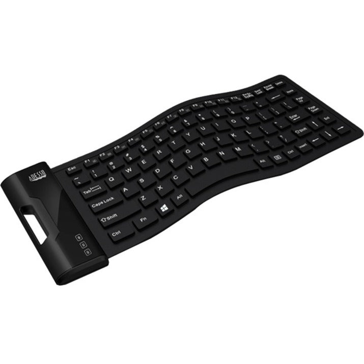 Adesso AKB-212UB Antimicrobial Waterproof Flex Keyboard (Mini Size), Washable, Slim, Lightweight