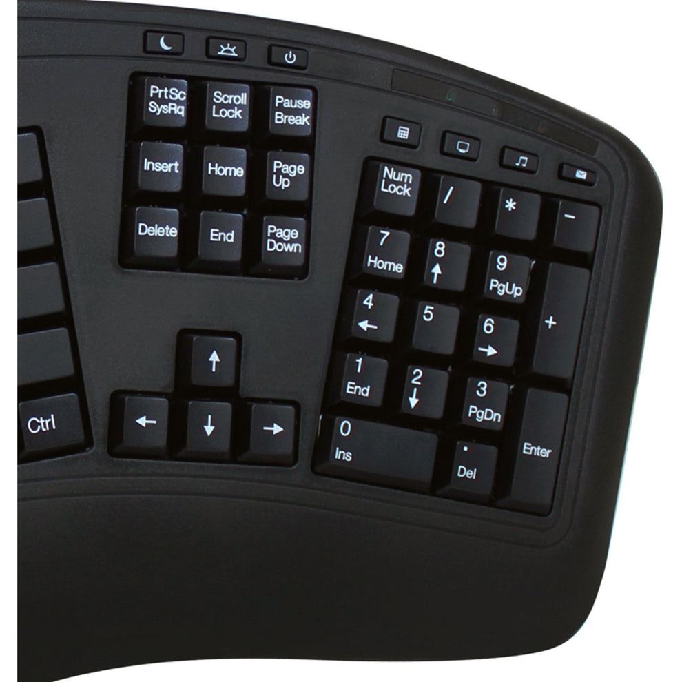 Adesso WKB-1500GB Tru-Form Media 1500 - Wireless Ergonomic Keyboard and Laser Mouse, 2.4 GHz, PC-Compatible