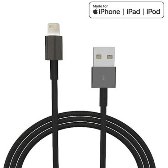 4XEM 4XLIGHTNINGBK Lightning Replacement Cable, 3ft Black, MFI Certified for Apple iPhone/iPad/iPod