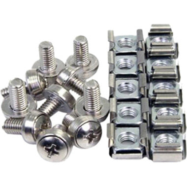 4XEM 4XM6CAGENUTS M6 Server Cage Nuts, 50 Pkg Stainless Steel Rack Mounting Screws and Cage Nuts for Server Racks/Cabinets