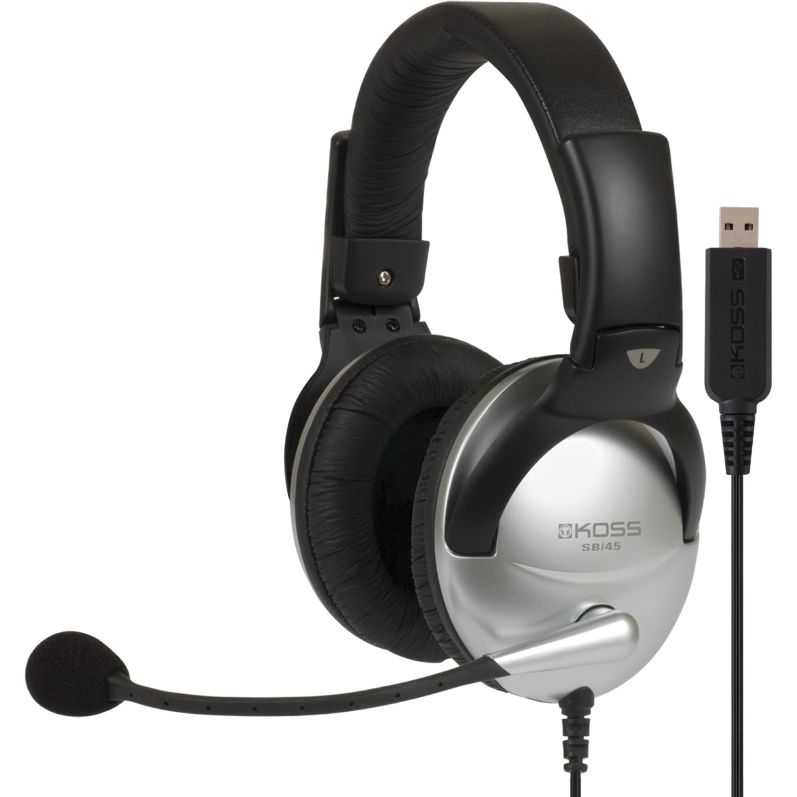 Koss 178203 SB45 USB Communication Headsets, Over-the-head Binaural Headset with Noise Reduction