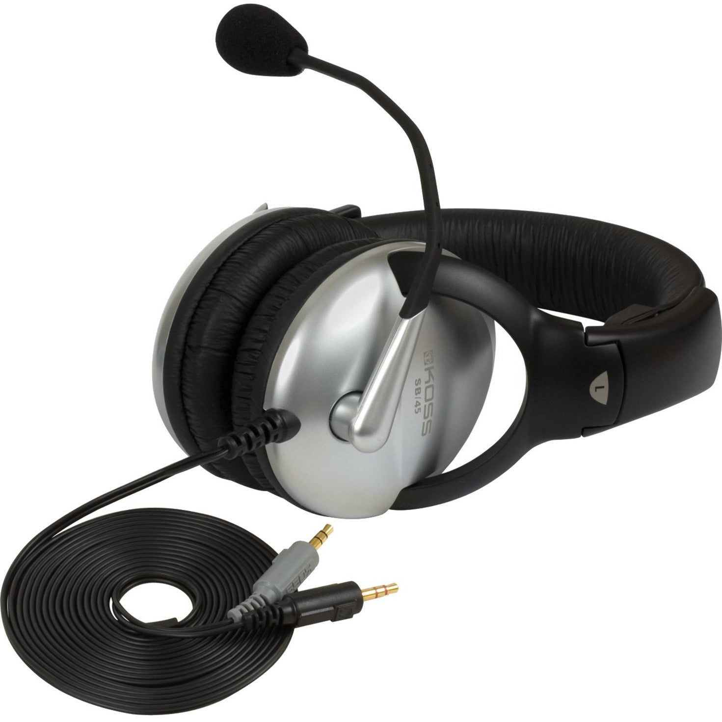 Koss SB45 USB Communication Headsets, Over-the-head Binaural Headset with Boom Microphone, Collapsible, Noise Reduction