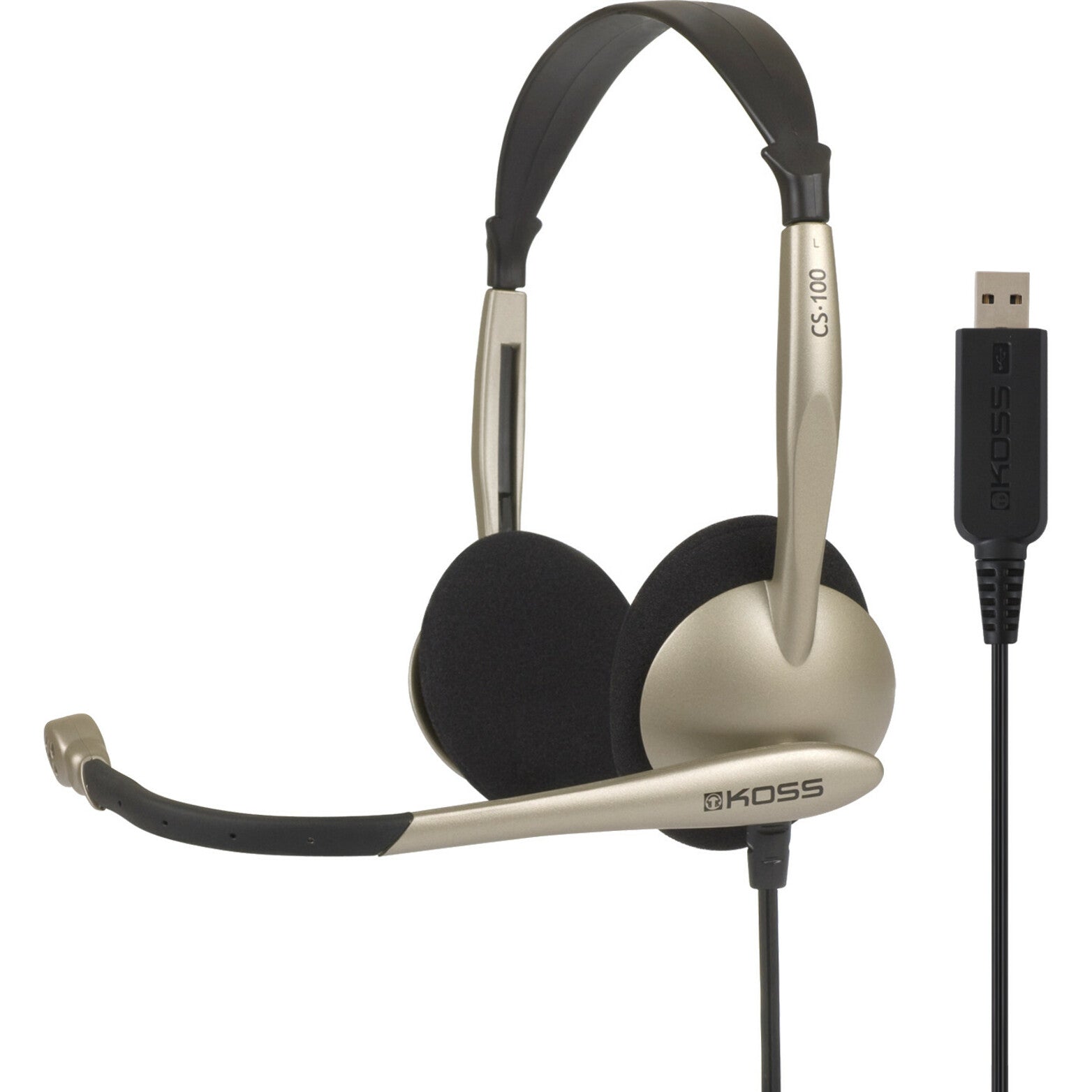 Koss CS100 USB Communication Headsets, Monaural Over-the-head Headset with Noise Reduction and Adjustable Headband