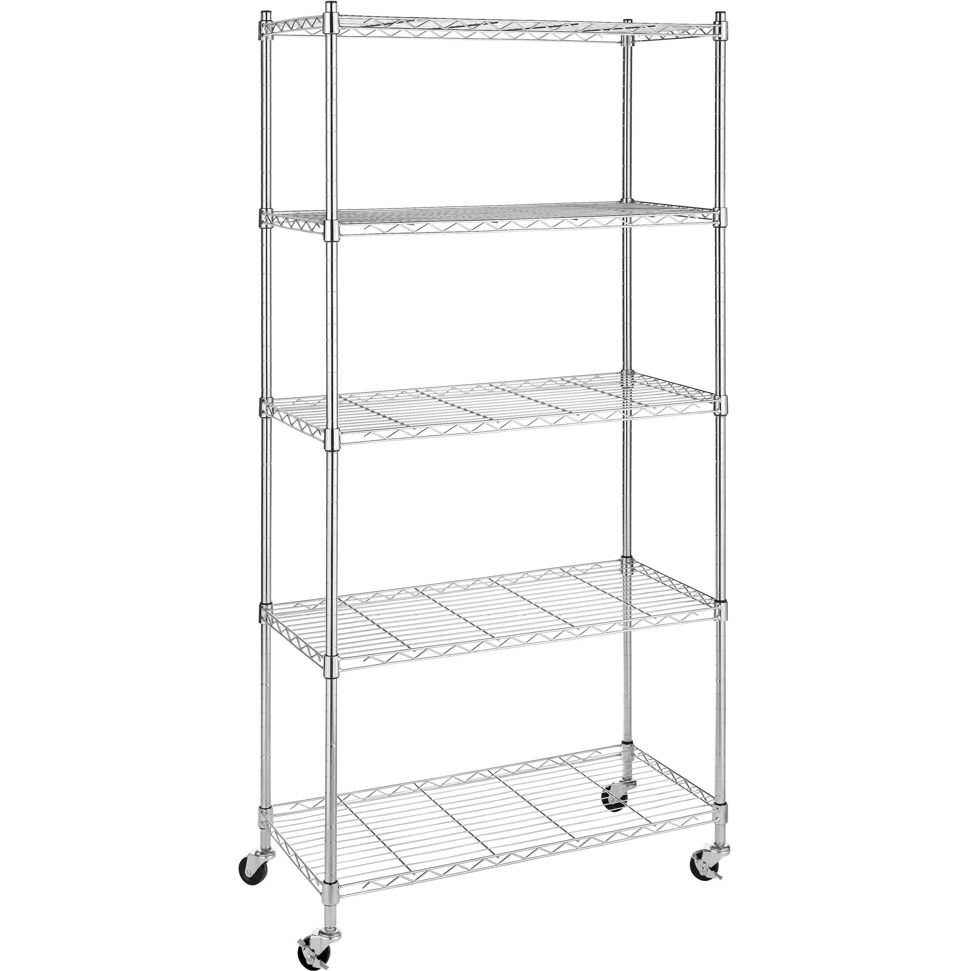 Whitmor 6056-3528 Storage Rack, Adjustable Shelves, Durable, Built-in Wheels, 200 lb Maximum Load Capacity