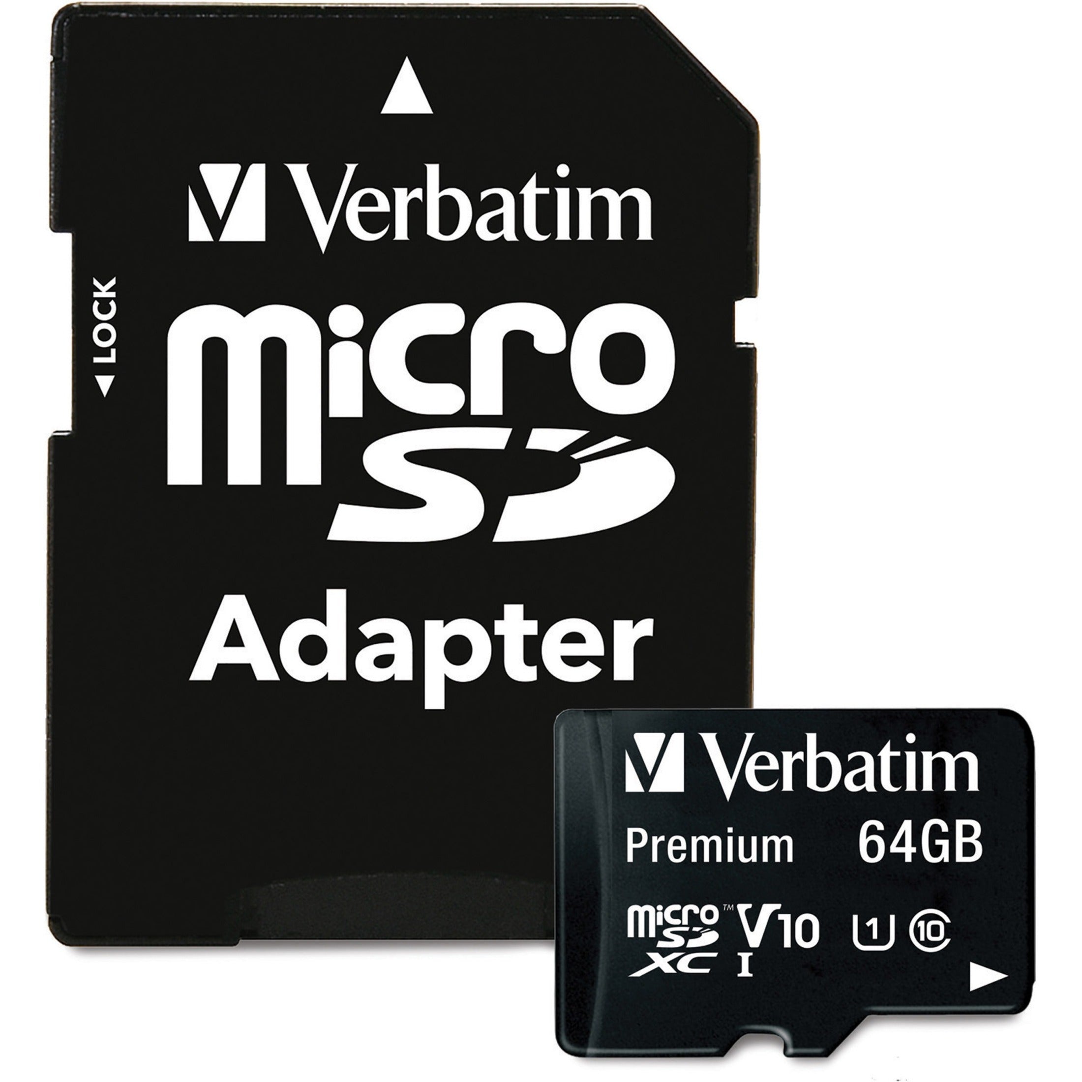 Verbatim 44084 Mirco SD card, 64GB, Black, Lifetime Warranty