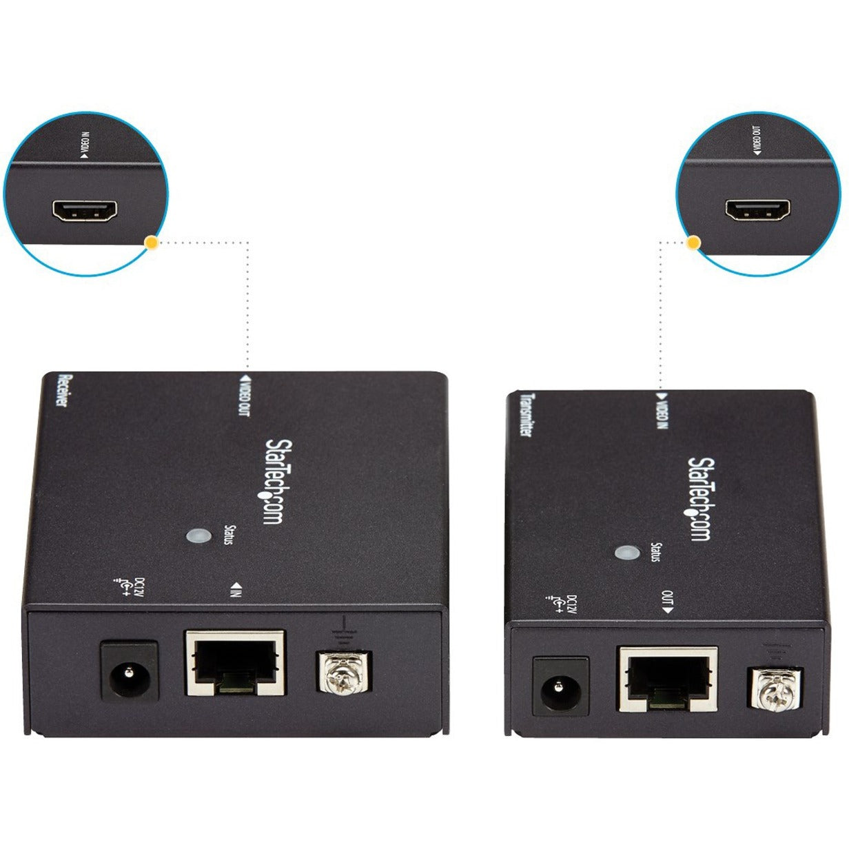 StarTech.com ST121HDBTE HDMI over CAT5 HDBaseT Extender - Power over Cable - Ultra HD 4K, 230 ft (70m) Range