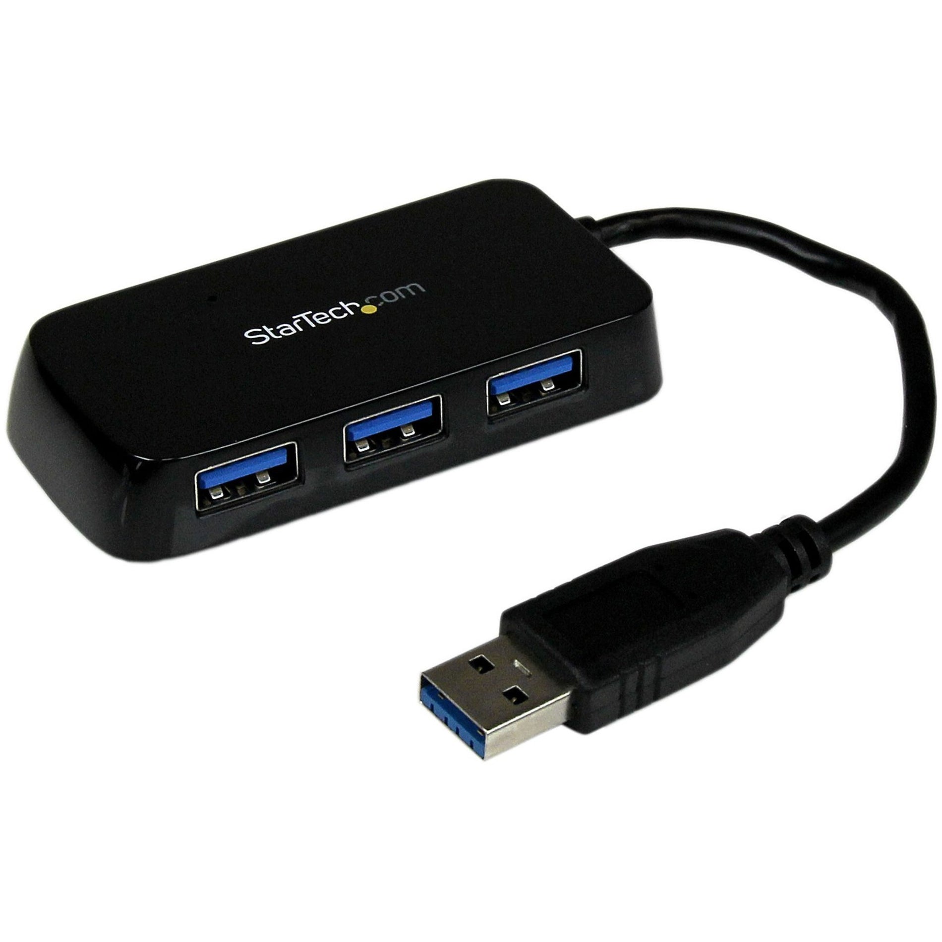 StarTech.com ST4300MINU3B Portable 4 Port SuperSpeed Mini USB 3.0 Hub - Black, 2 Year Warranty, Mac/PC Compatible, Lightweight Design